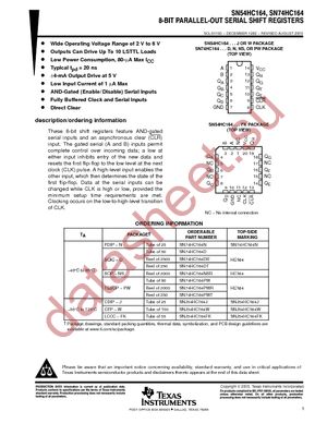 SN74HC164NSRG4 datasheet  